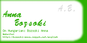 anna bozsoki business card